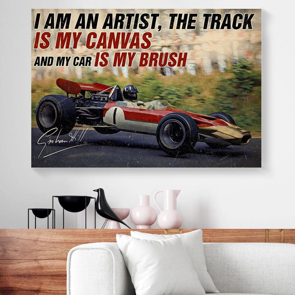 Canvas Wall Art I Am An Artist The Track Is My Canvas Car Racing Artist Horizontal Canvas Wall Art Delightful Living Room Bedroom Bathroom Home Decoration