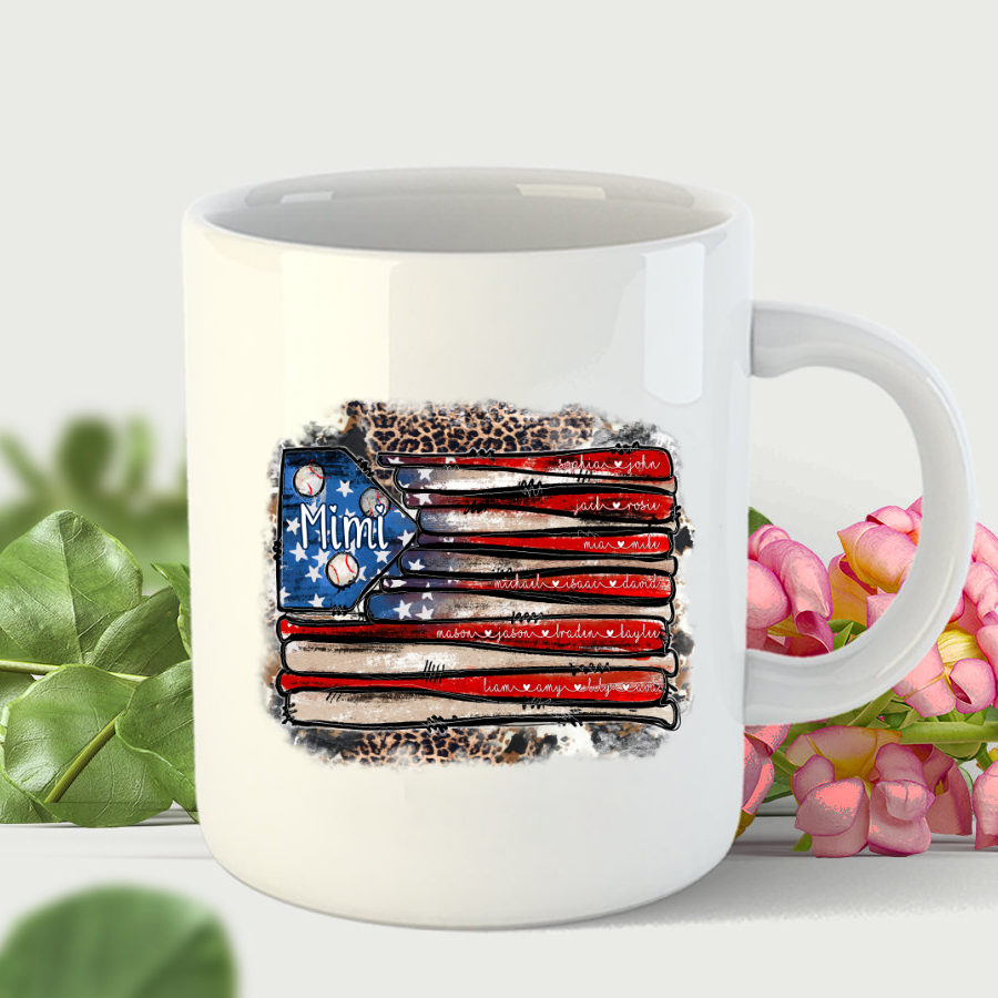 Mimi American Flag Leopard Mug