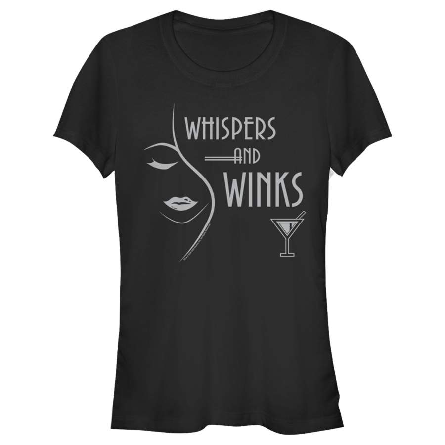 Dead to Me Junior’s Whispers and Winks Glass Logo  T Shirt