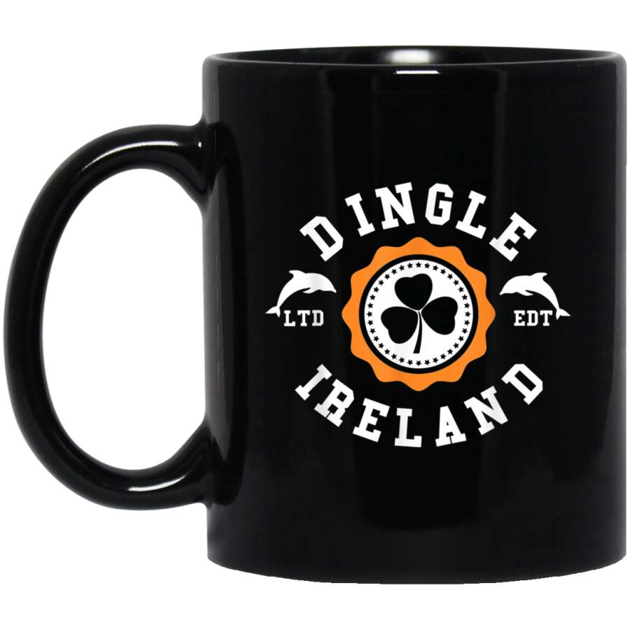 DINGLE KERRY DOLPHIN Ireland Shamrock Irish Badge Mug