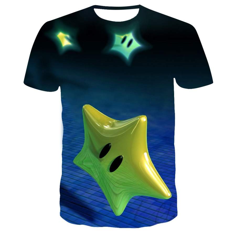 Super Mario 3D All-Over Print T-Shirt Pop Game Summer T-Shirt Ideal Present