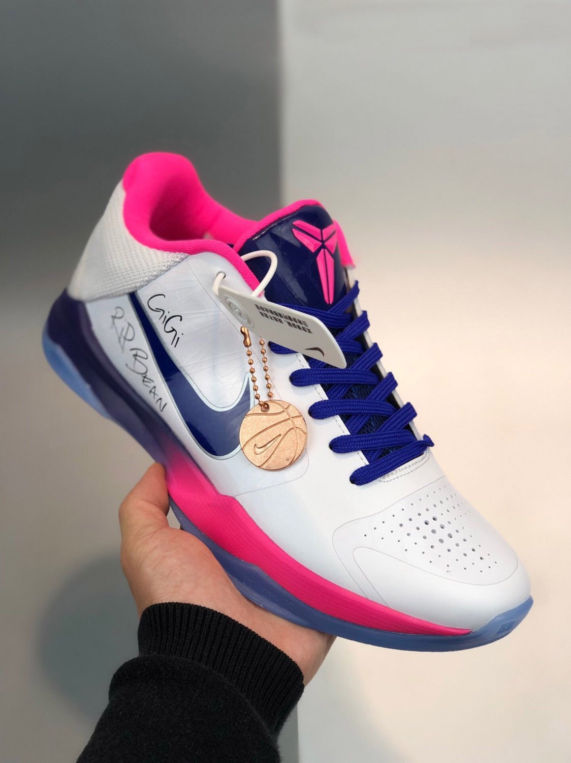 Nike Kobe 5 Protro Kay Yow WhitePink-Blue 5338434