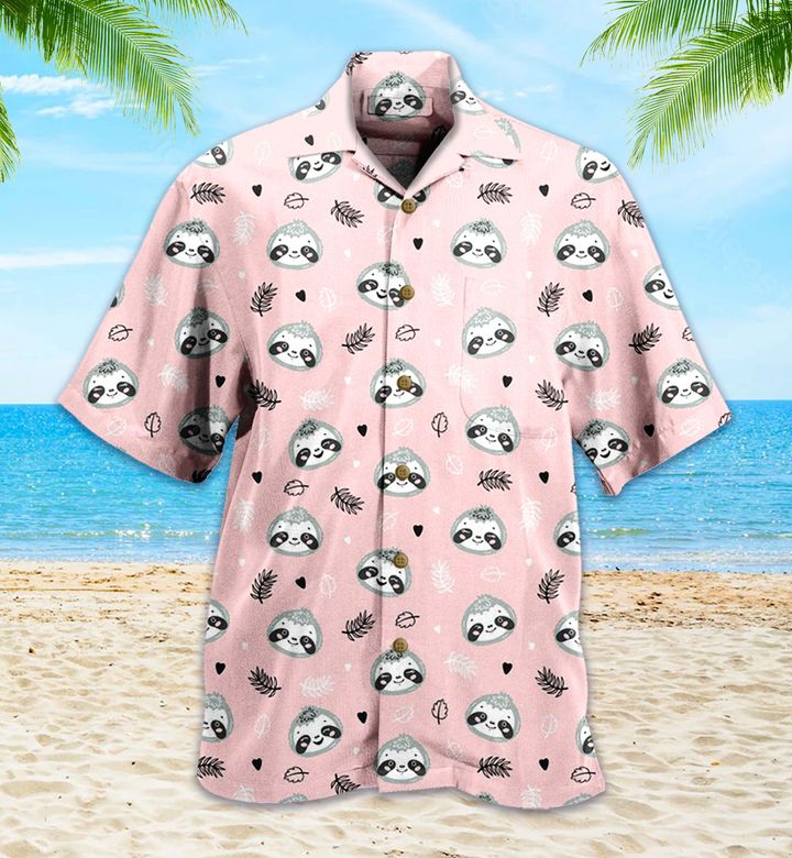 Sloth Pink Hawaiian Shirt 3D