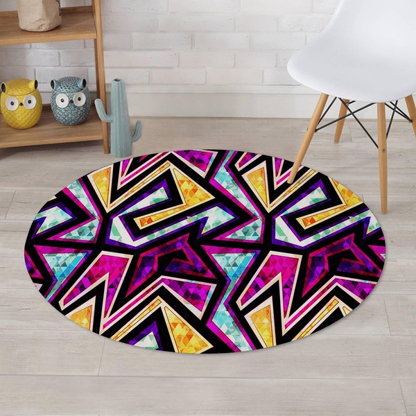 Diamond Geometric Round Rug