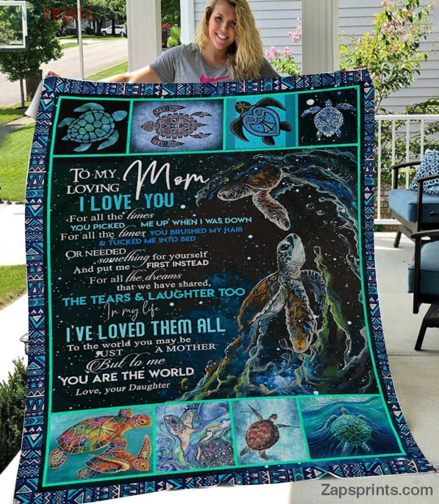 Gift For Mom – To My Mom – Turtle – Swim With You – Blanket