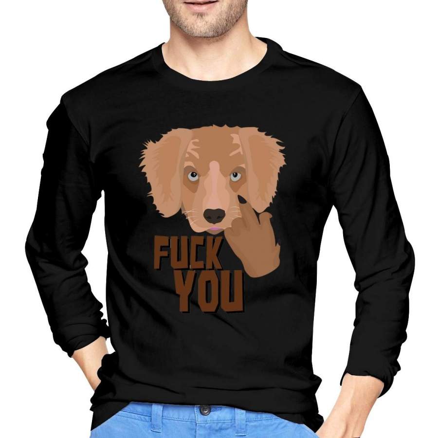 Men’S Long Sleeve T-Shirt Fashion Golden Retriever Puppy You Creative Autumn T-Shirt Cotton Tee