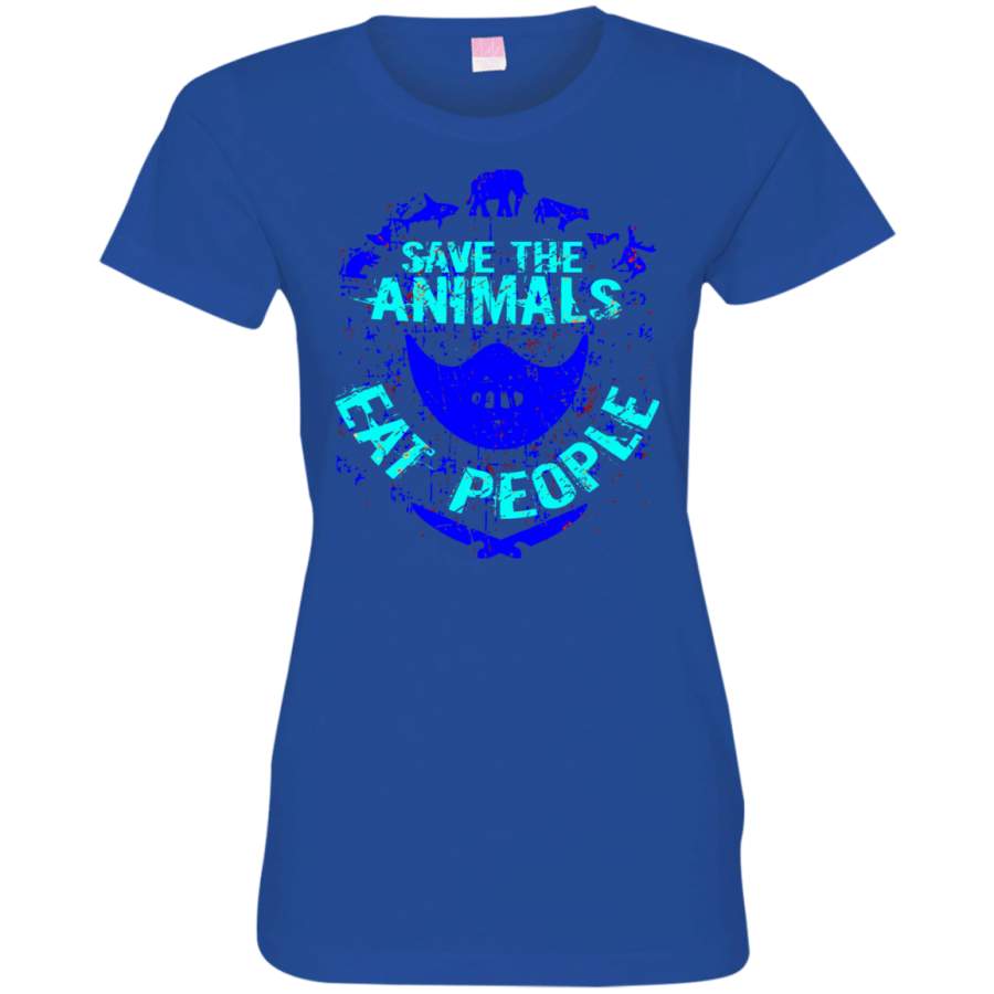 save the animals, EAT PEOPLE2 Ladies’ Fine Jersey T-Shirt