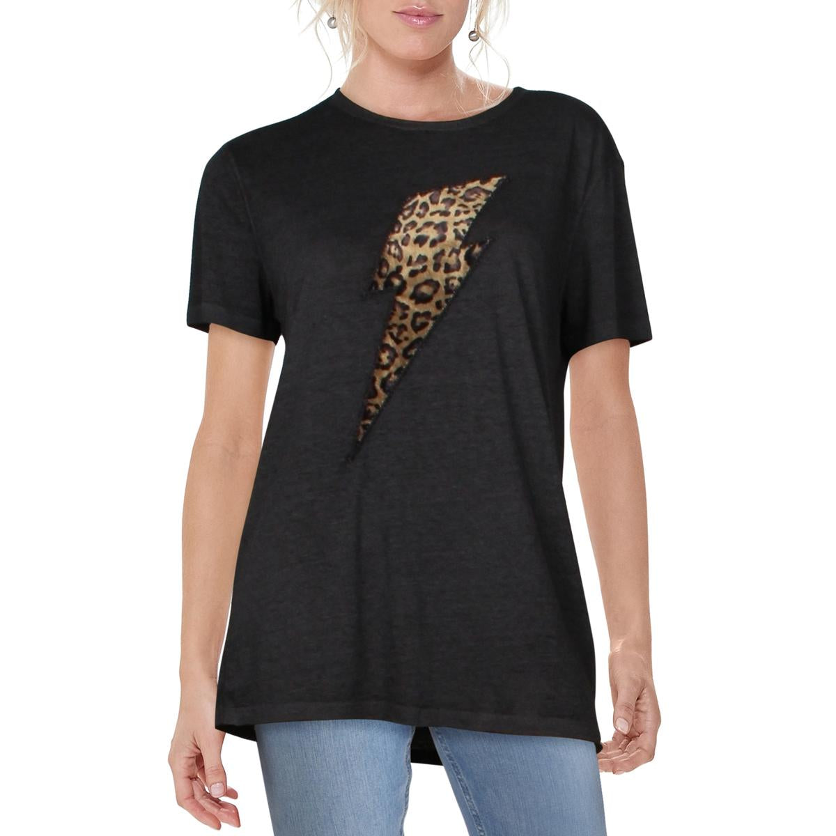 Womens Cotton Blend Animal Print T-Shirt