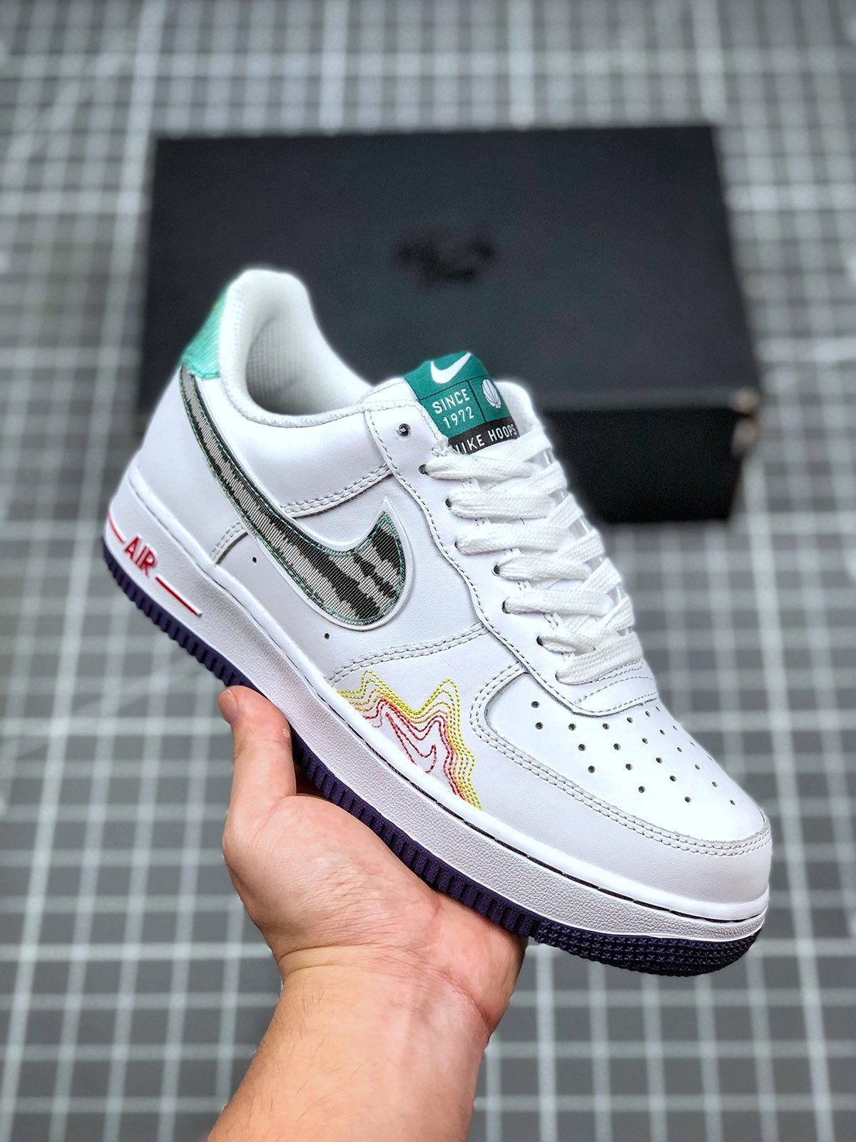 Nike Air Force 1 Low ‘Hoops’ White Green Purple 5340487