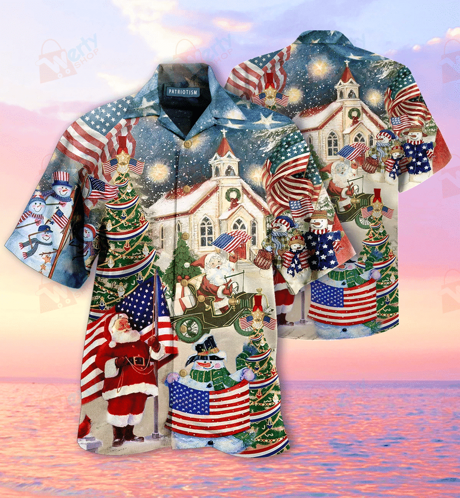 Patriotism American On Christmas Hawaii Shirt Unisex Full Size Adult Colorful Ha5676