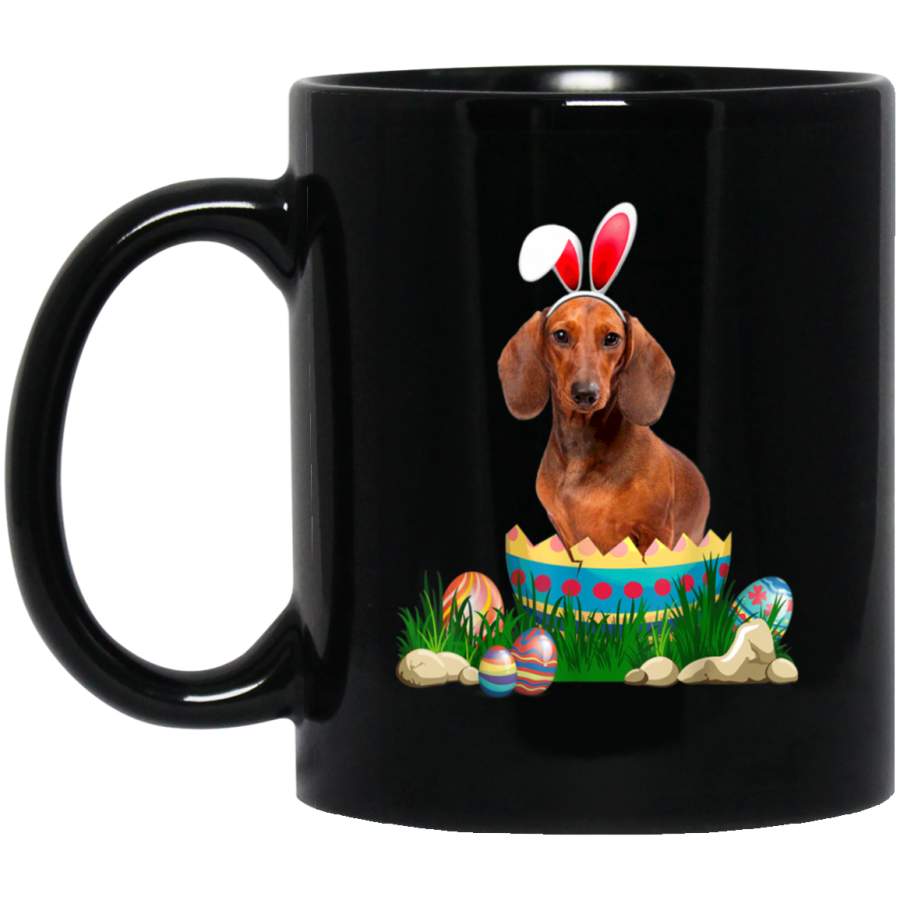 Dachshund Egg With Bunny Ear Easter Colorful Eggs Mug