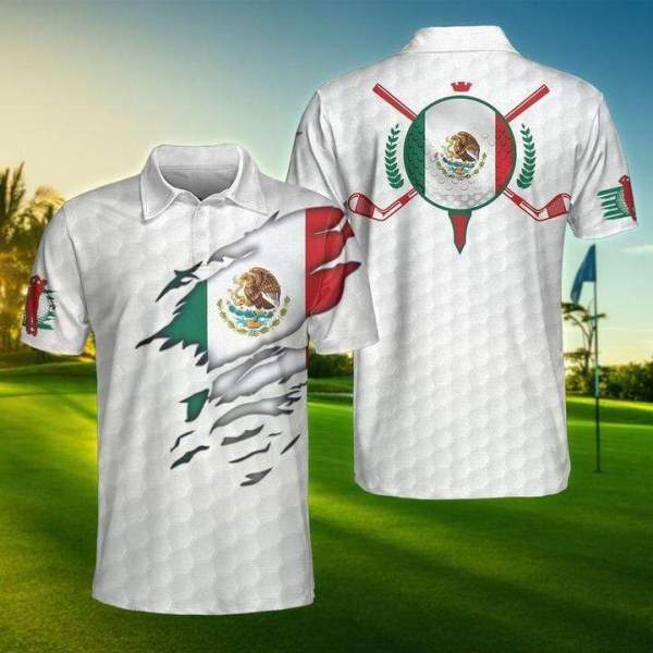 Amazing Mexican Golf Player Golf Ball And Sticks Polo Shirt