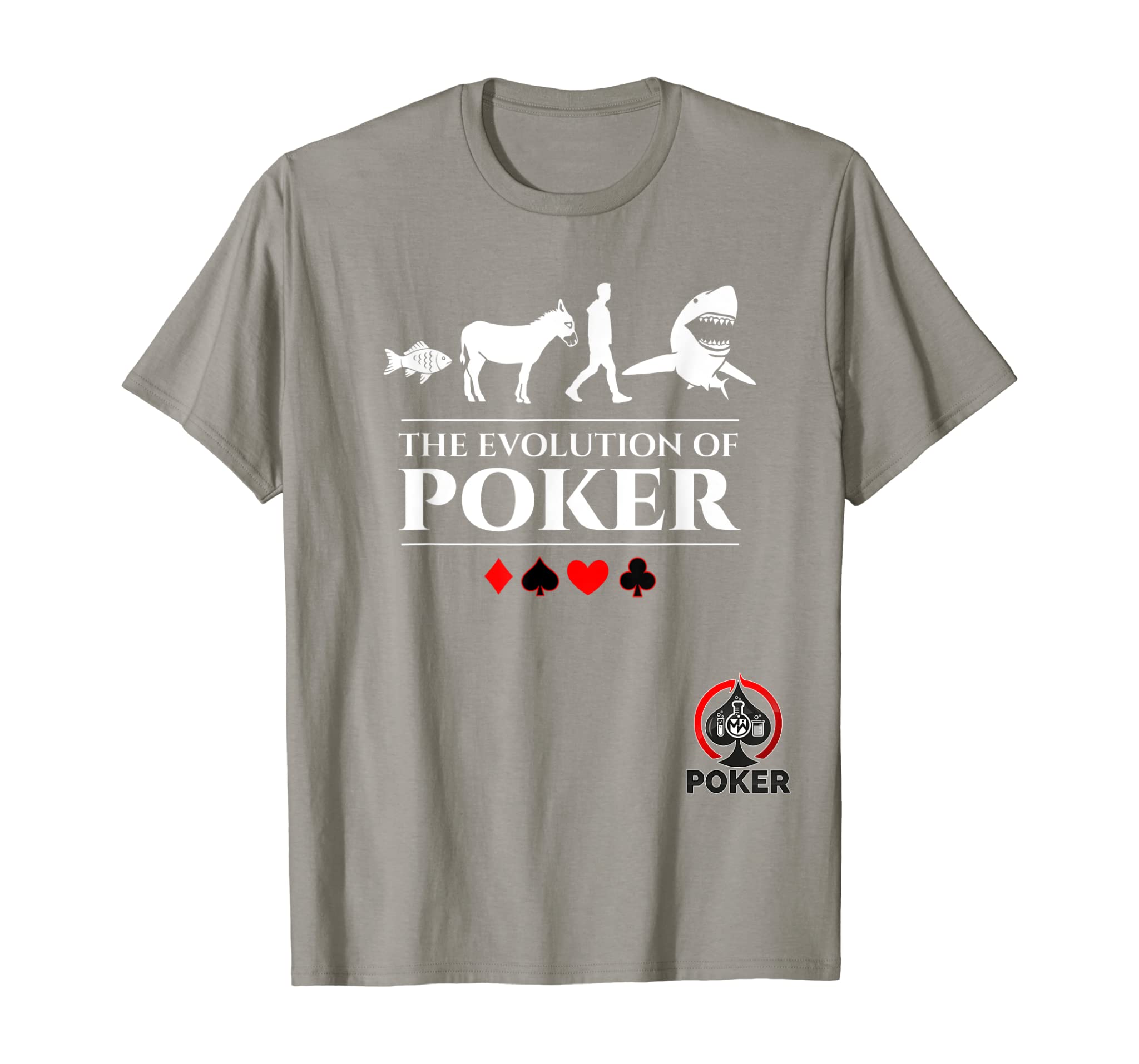 The Evolution Of Poker Fish, Donkey, Man, Card Shark Shirt