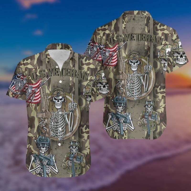 Check Out This Awesome Hawaii Aloha Shirts Us Veterans Skull Ha36064