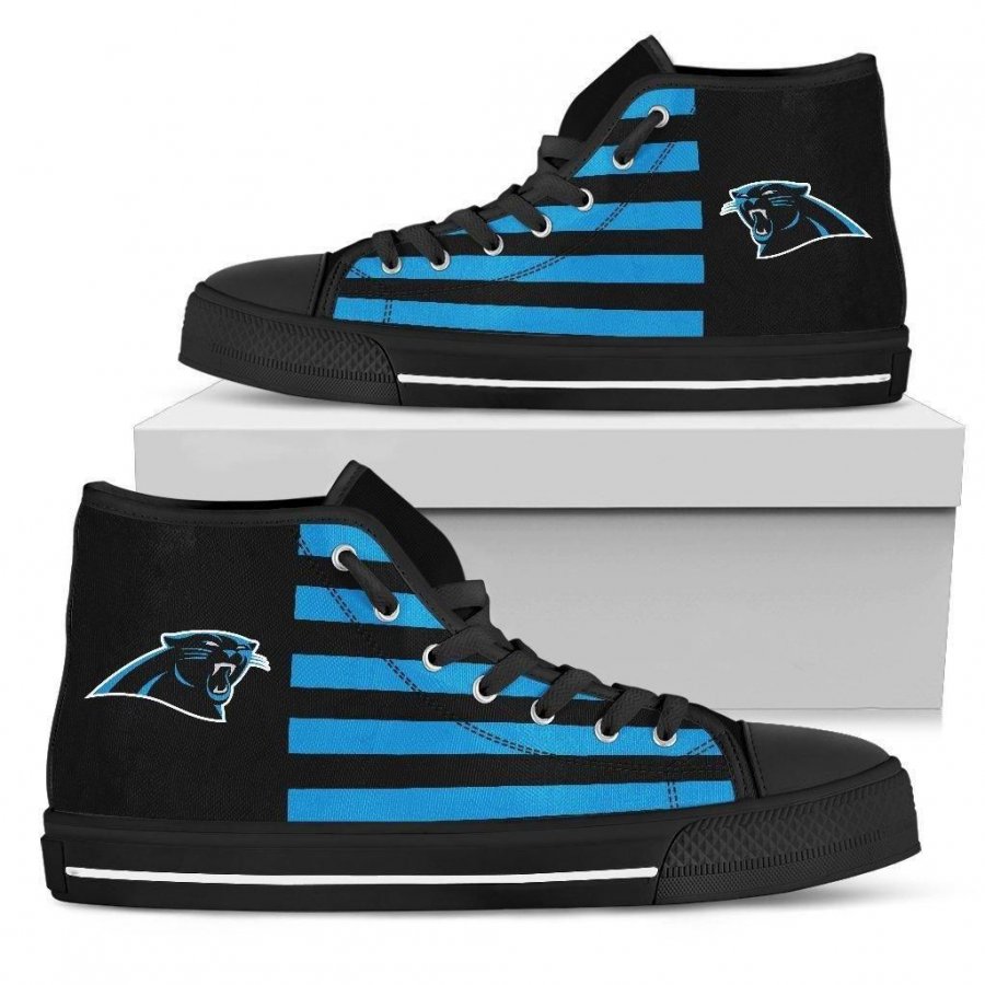 American Flag Carolina Panthers High Top Shoes #953