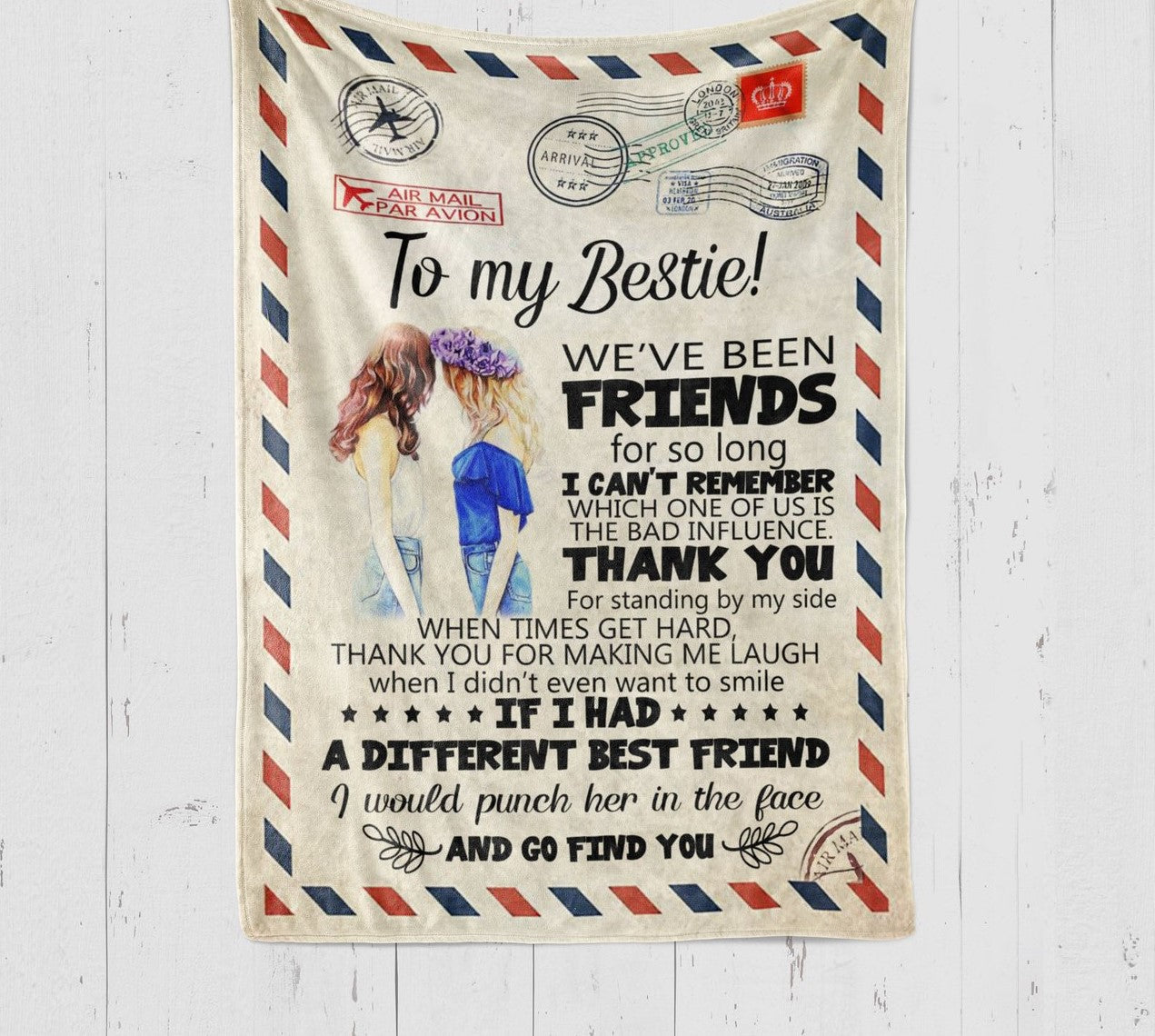 To My Bestie We’Re Been Friends Letter Blanket Gift For Friend Birthday Gift Home Decor Bedding Couch Sofa Soft And Comfy Cozy