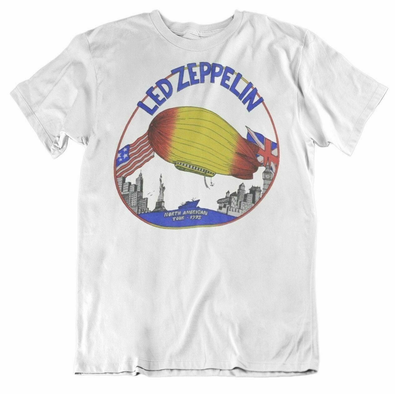 Vtg 1975 Led Zeppelin Concert World Tour Men’s T-Shirt