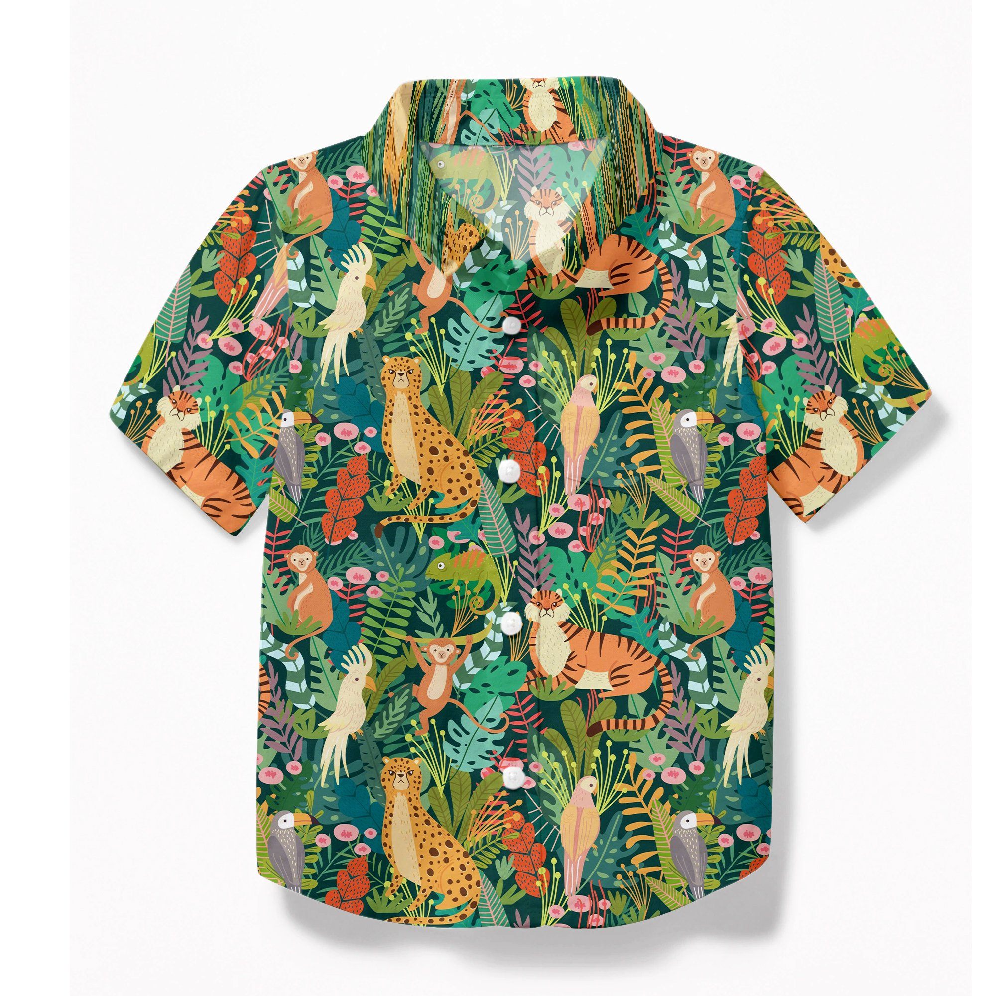 Gearhumans Animals Tropical Hawaiian Custom Kid Short Sleeve Shirt Ha101249