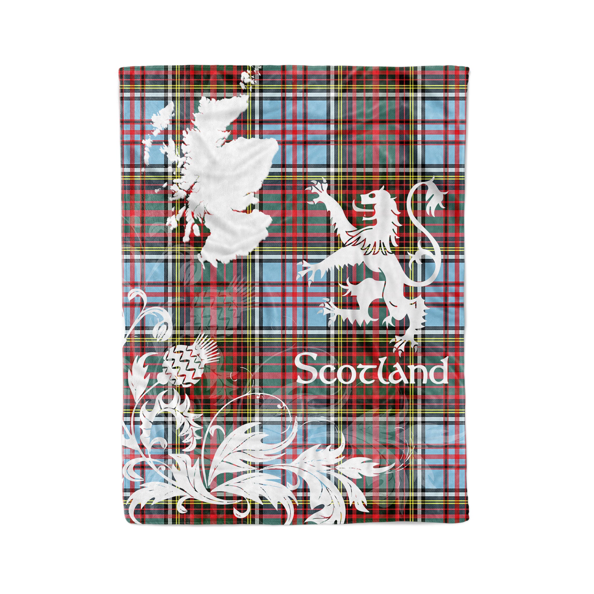 Tartan Plaid Fleece Blanket Tartan Blanket Thistle And Lion Scottish Clan Anderson Ancient Plaid Blanket