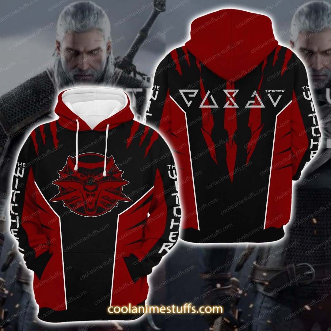 The Witcher Red And Black Pullover Hoodie