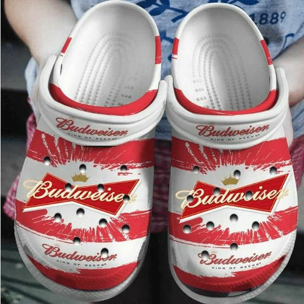 Budweiser Red Clogs Clogband Clog Comfortable Water Shoes For Beer Lover