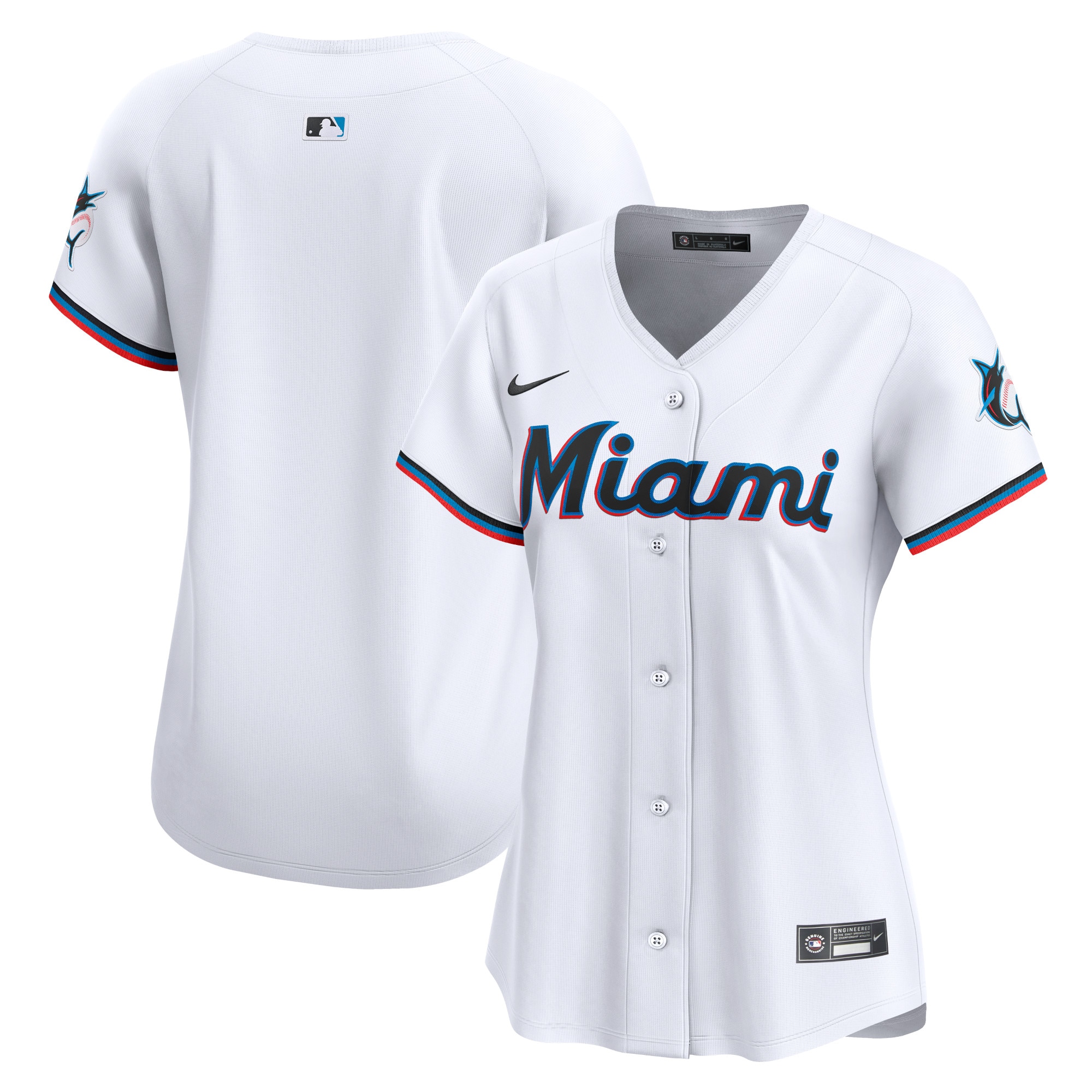 Miami Marlins Women's Home Limited Jersey – White