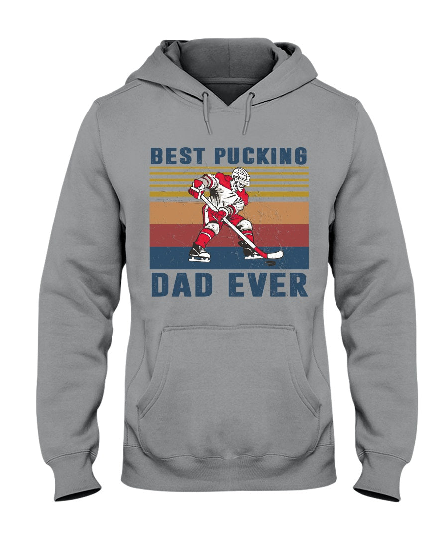 Best Pucking Dad Ever Retro Vintage Gift For Hockey Lovers Hoodie