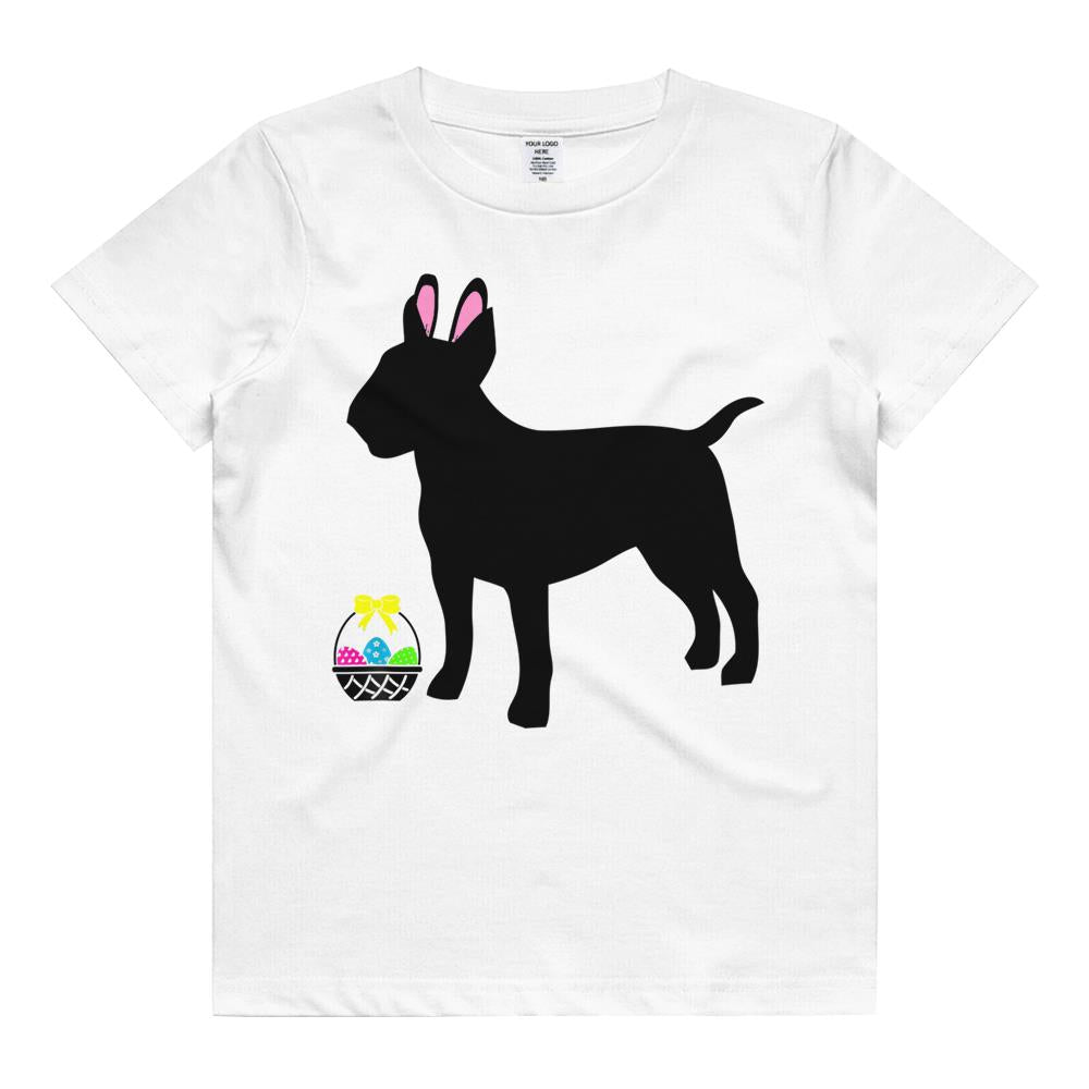 Bull Terrier Easter Bunny Dog Silhouette Kids T Shirt