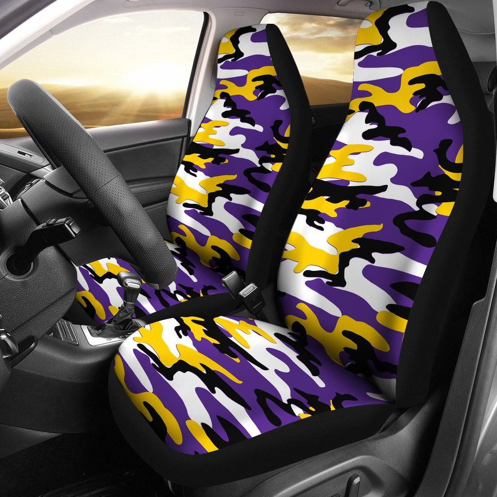 Minnesota Vikings Inspired Camo Car Seat Covers