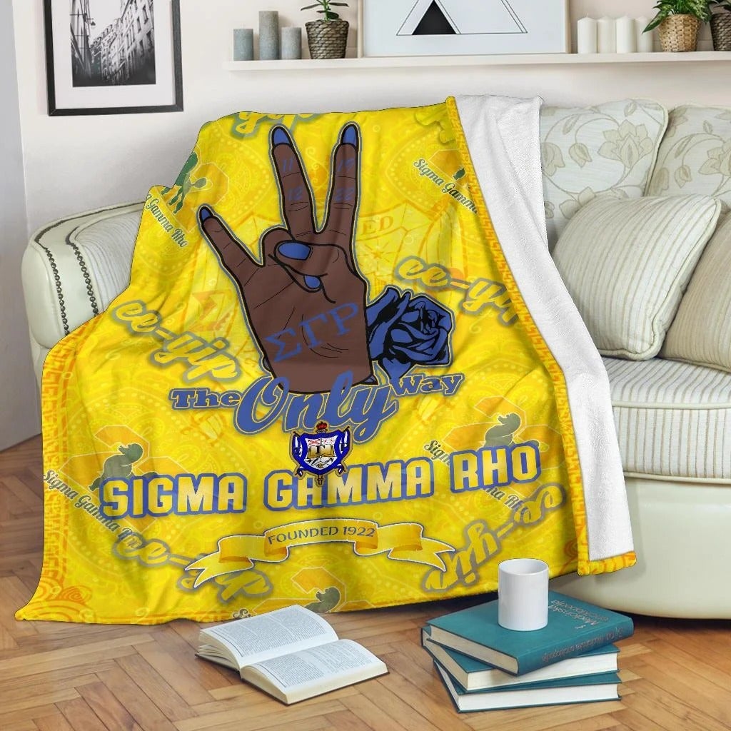 Wonderprint Blanket Hand Sign Sigma Gamma Rho Sorority Premium Blanket Lt10