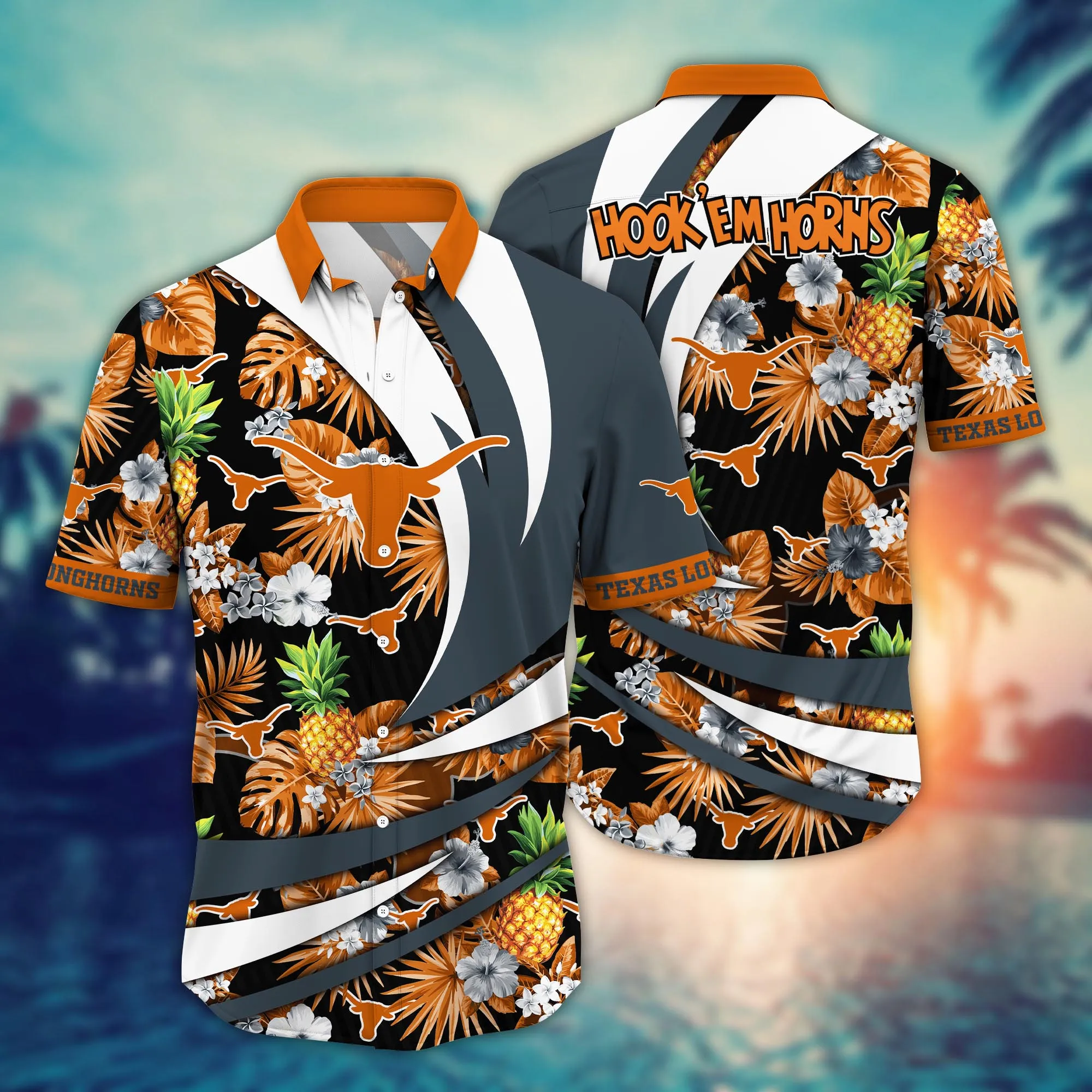 Texas Longhorns NCCA Hawaiian Shirt Coconut Water Aloha Shirt