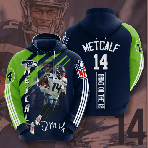 Seattle Seahawks Dk Metcalf 6 Unisex 3D Hoodie Gift For Fans