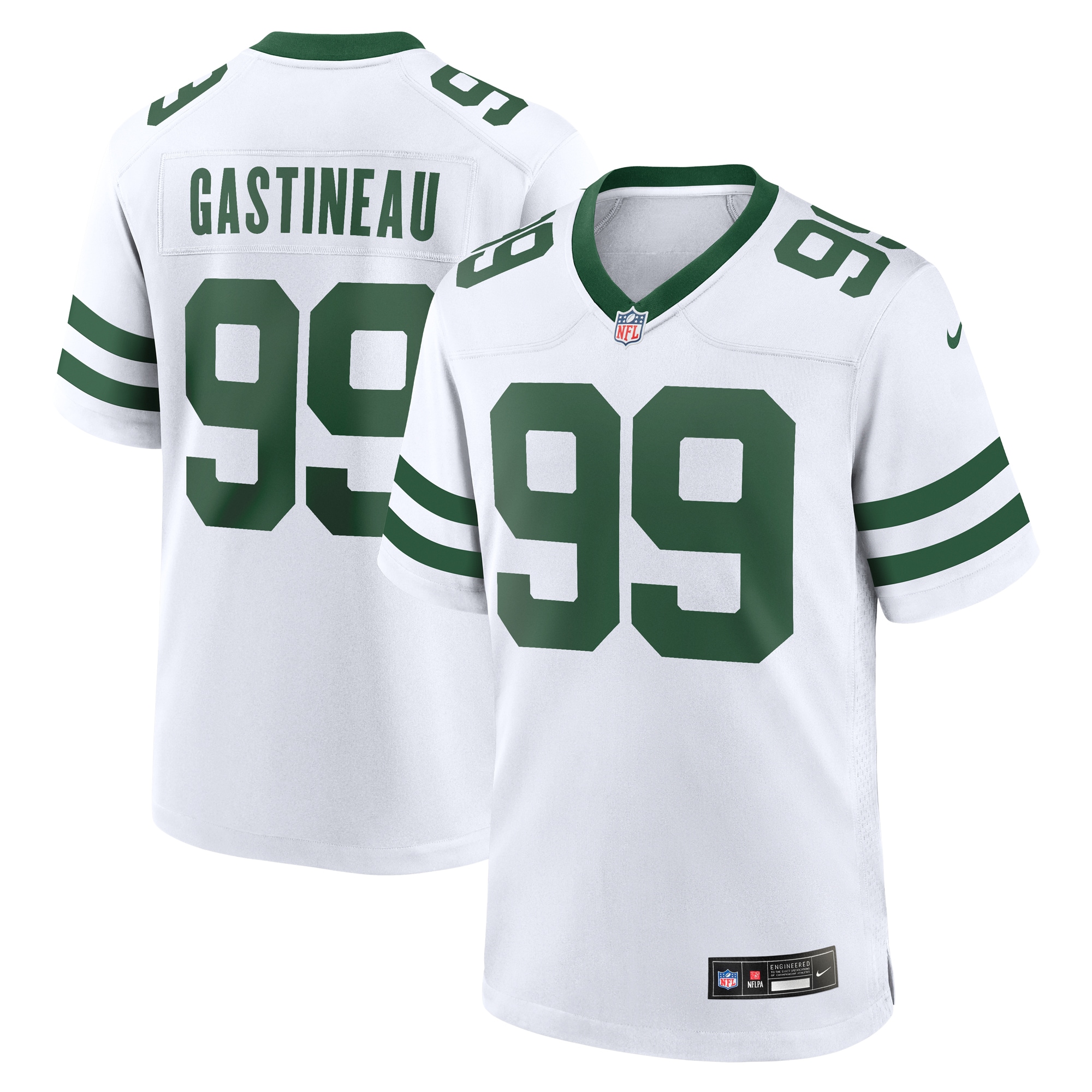 Men’s New York Jets Mark Gastineau White Legacy Retired Player Game Jersey