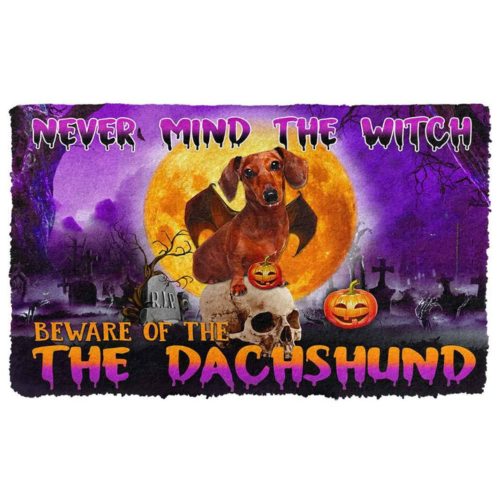 Waybackapparel Beware Of Halloween Vampire Dachshund Custom 3D Doormat