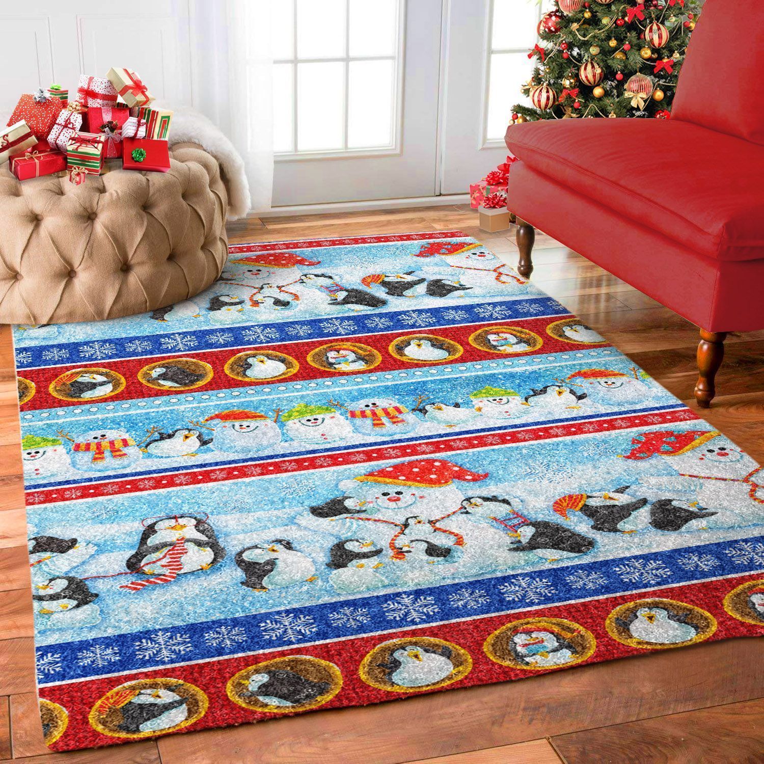 Penguin And Christmas Day Rug