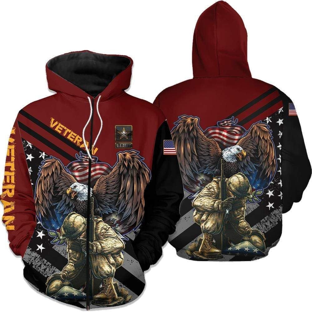 Soldier Eagle Us Army Hoodie 3D For Veteran day V