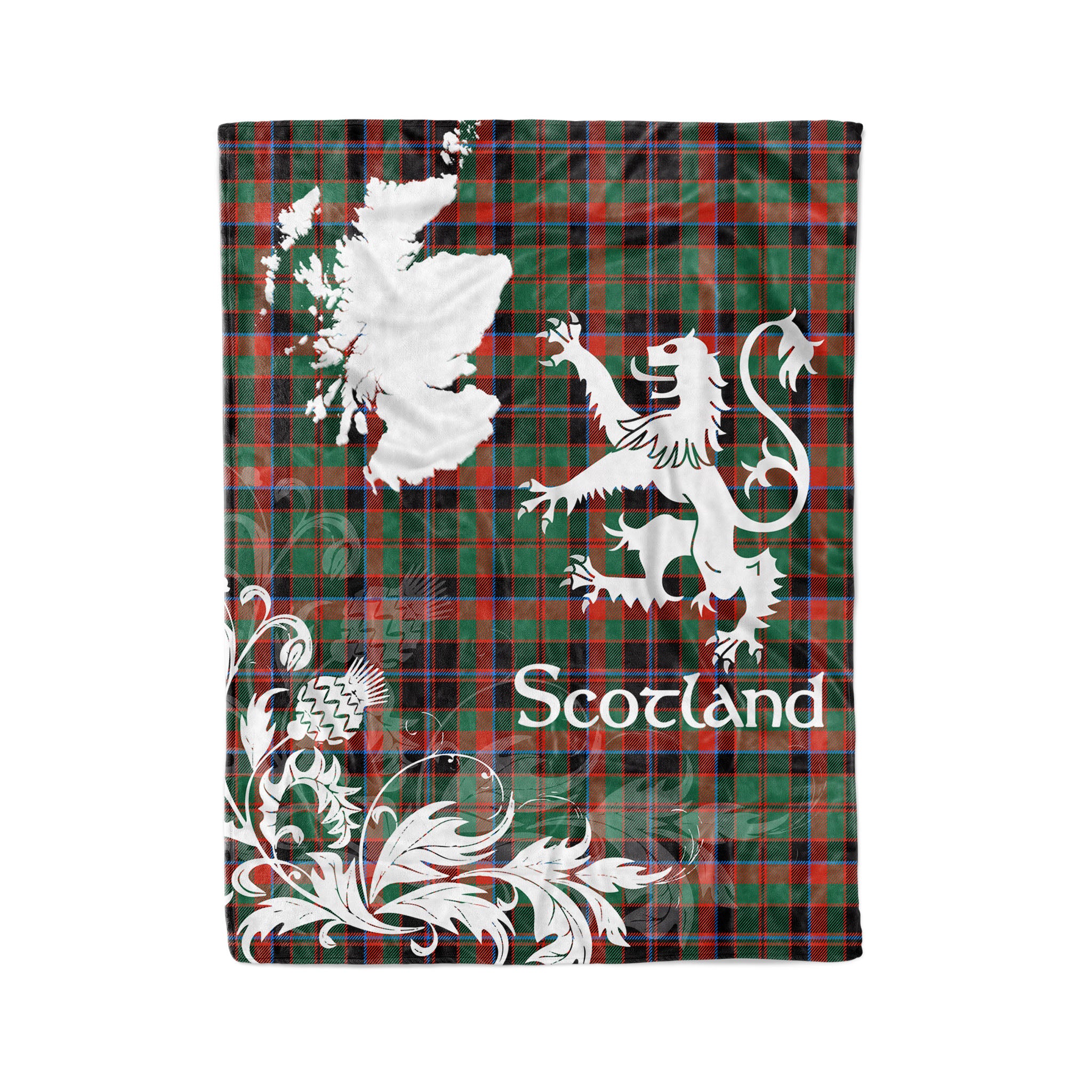 Tartan Plaid Fleece Blanket Tartan Blanket Thistle And Lion Scottish Clan Cumming Hunting Ancient Plaid Blanket