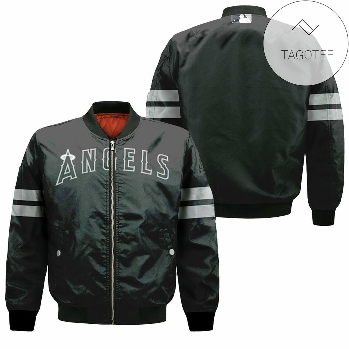 Los Angeles Angels Black Jersey Inspired Style Bomber Jacket