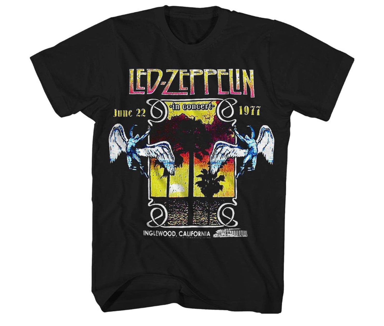 Vintage Led Zeppelin Inglewood 77 Concert Shirt | Vintage Shirt Gift For Fan S-5