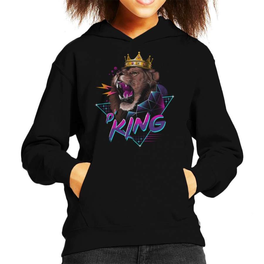 Rad King Lion Pun Kid’s Hooded Sweatshirt