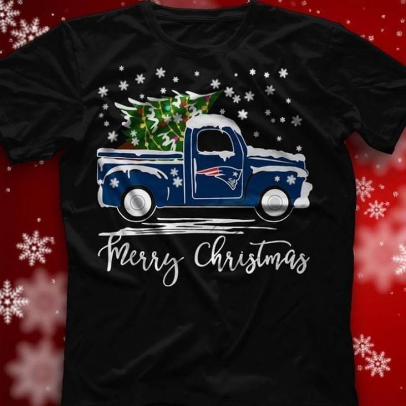 New England Patriots Truck Merry Christmas T Shirt