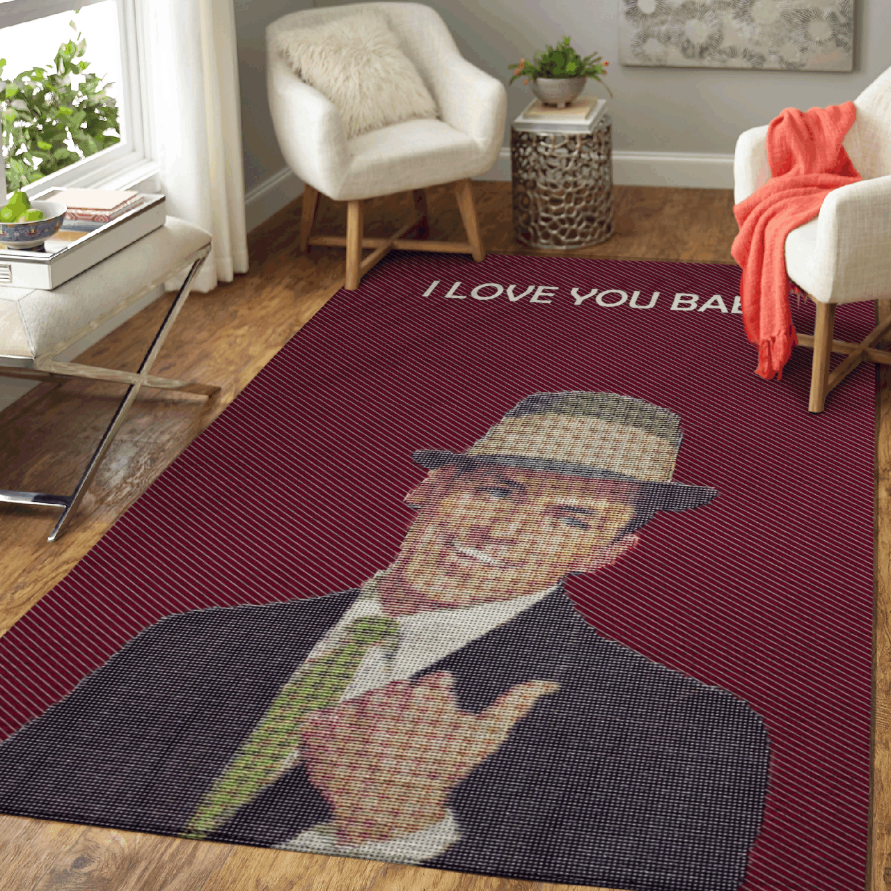 Frank Sinatra I Love You Baby For Fans Area Rug