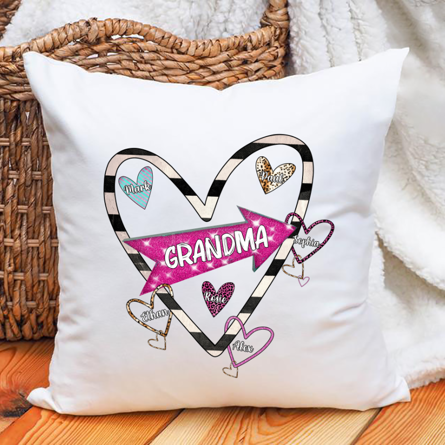 Grandma And Grandkid’S Hearts Valentine Indoor Pillow