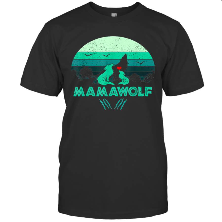 Vintage Mamawolf Funny Wolf Mama Mother’s Day Gift Shirt