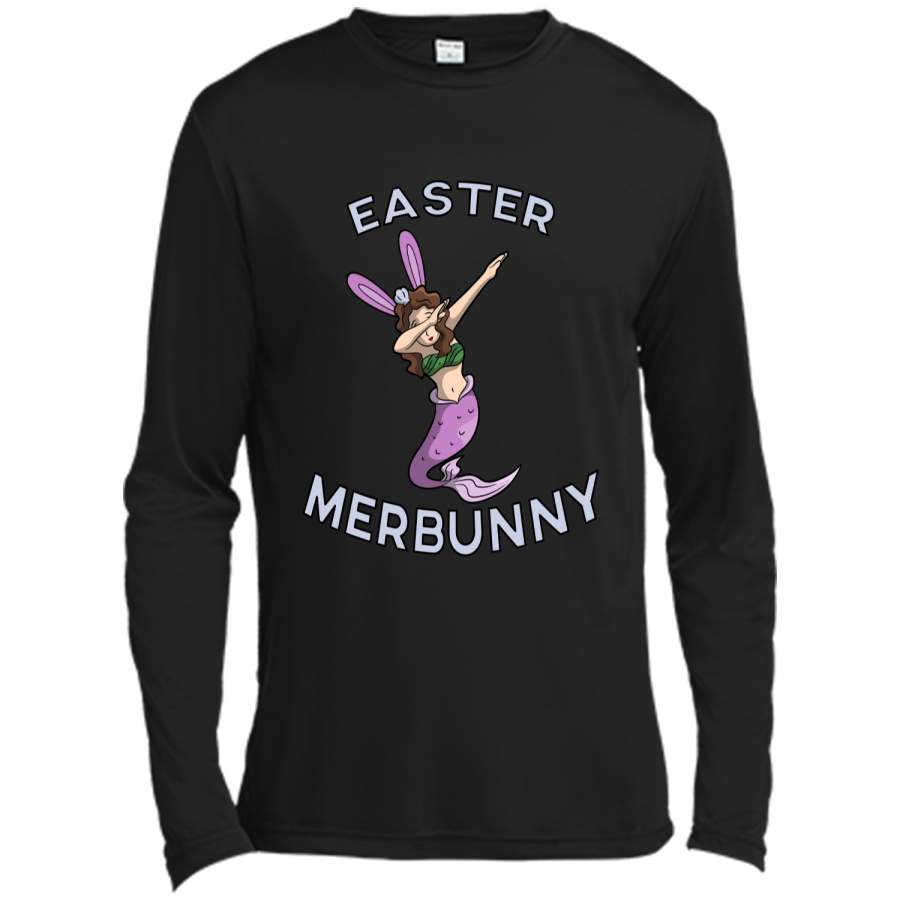 Dabbing Easter Bunny Shirt Easter Mermaid Merbunny T-shirt Long Sleeve Moisture Absorbing Shirt