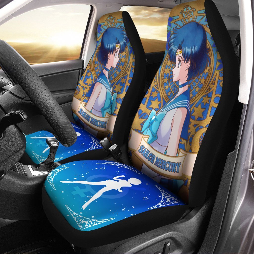 Sailor Mercury Car Seat Covers Custom Anime Car Accessories