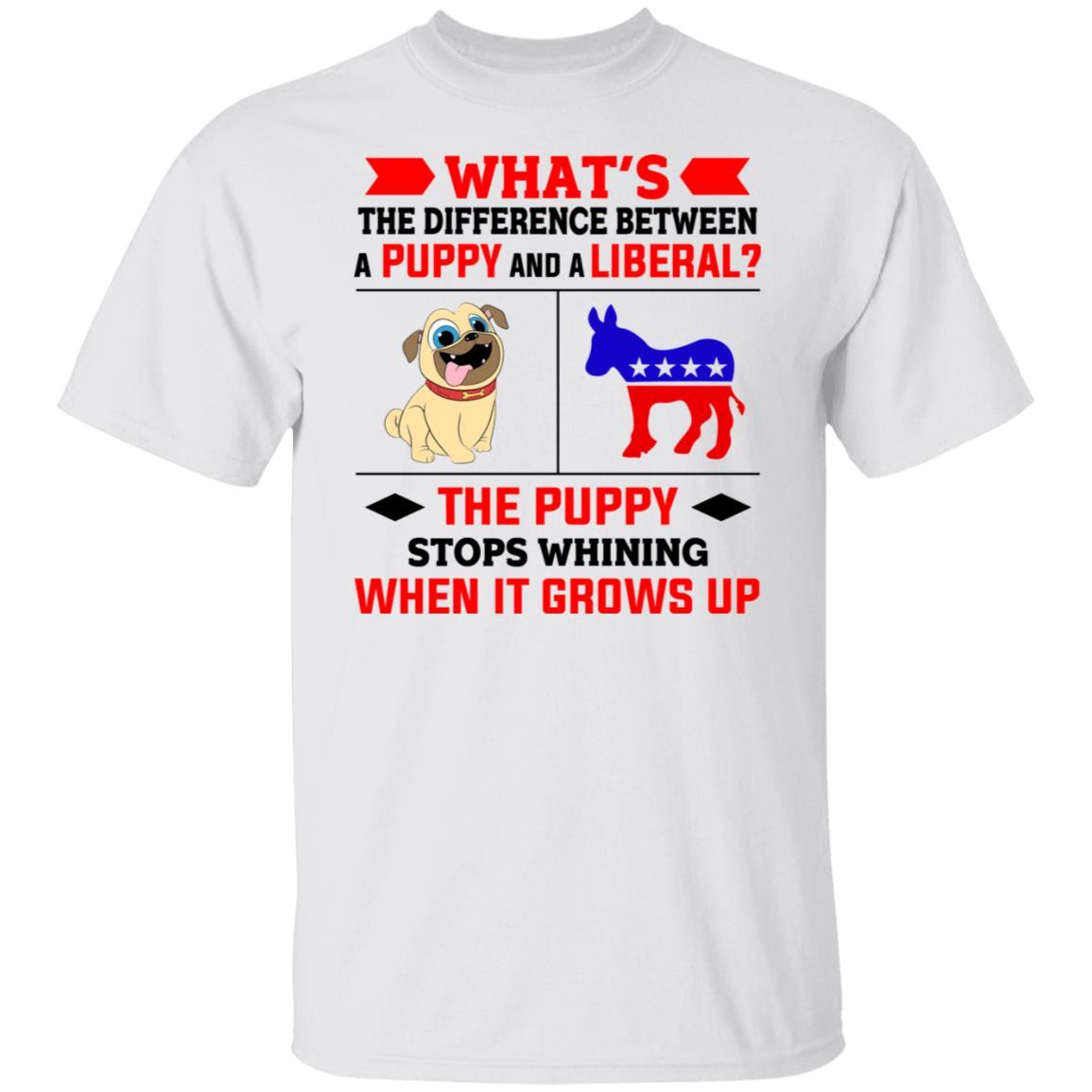 What’S The Difference Between A Puppy And A Liberal The Puppy Stops Whining When It Grows Up T-Shirts, Hoodies