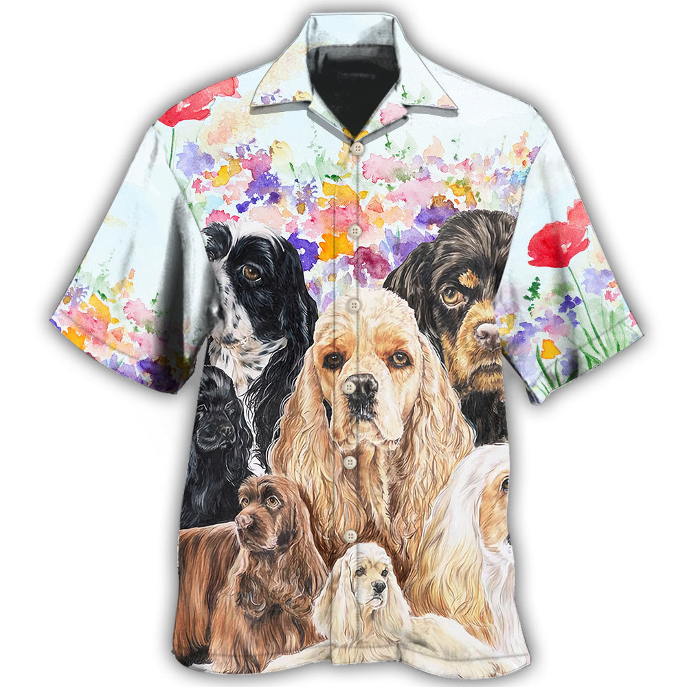 Cocker Spaniel And Flowers Dog Lover Hawaii Shirt Ha79797