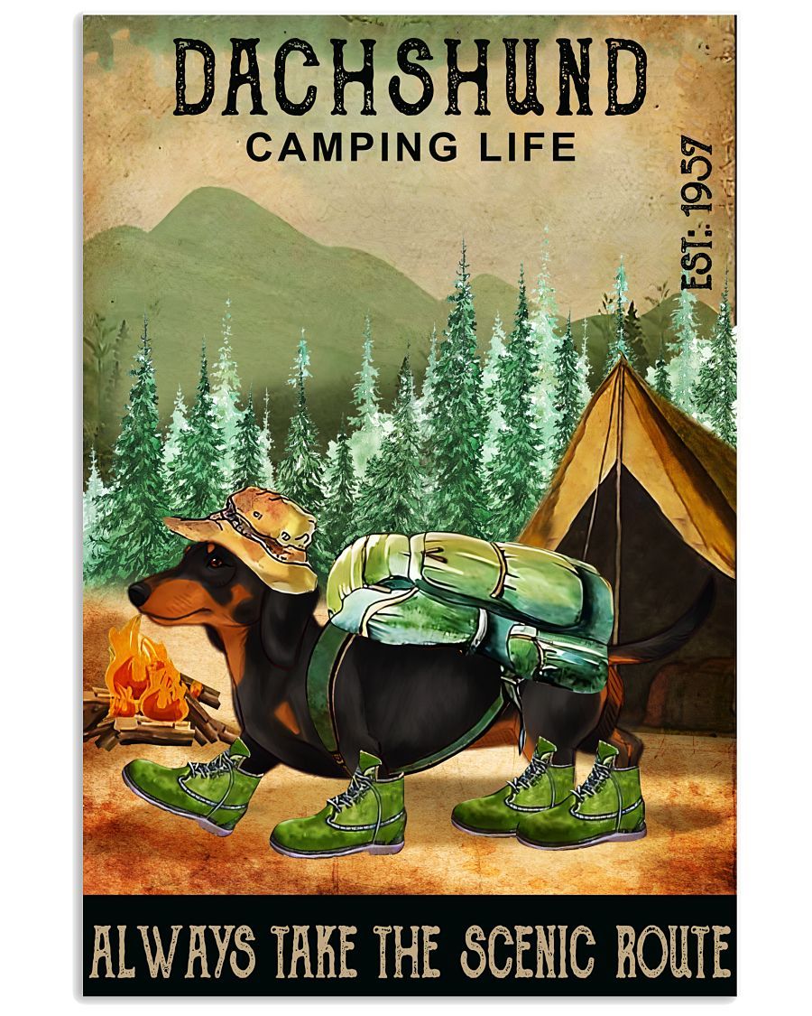 Dachshund Camping Life Portrait Canvas & Poster Gift For Dachshund Dog Lover Friend Family Gift Home And Office Decor Wall Art Visual Art