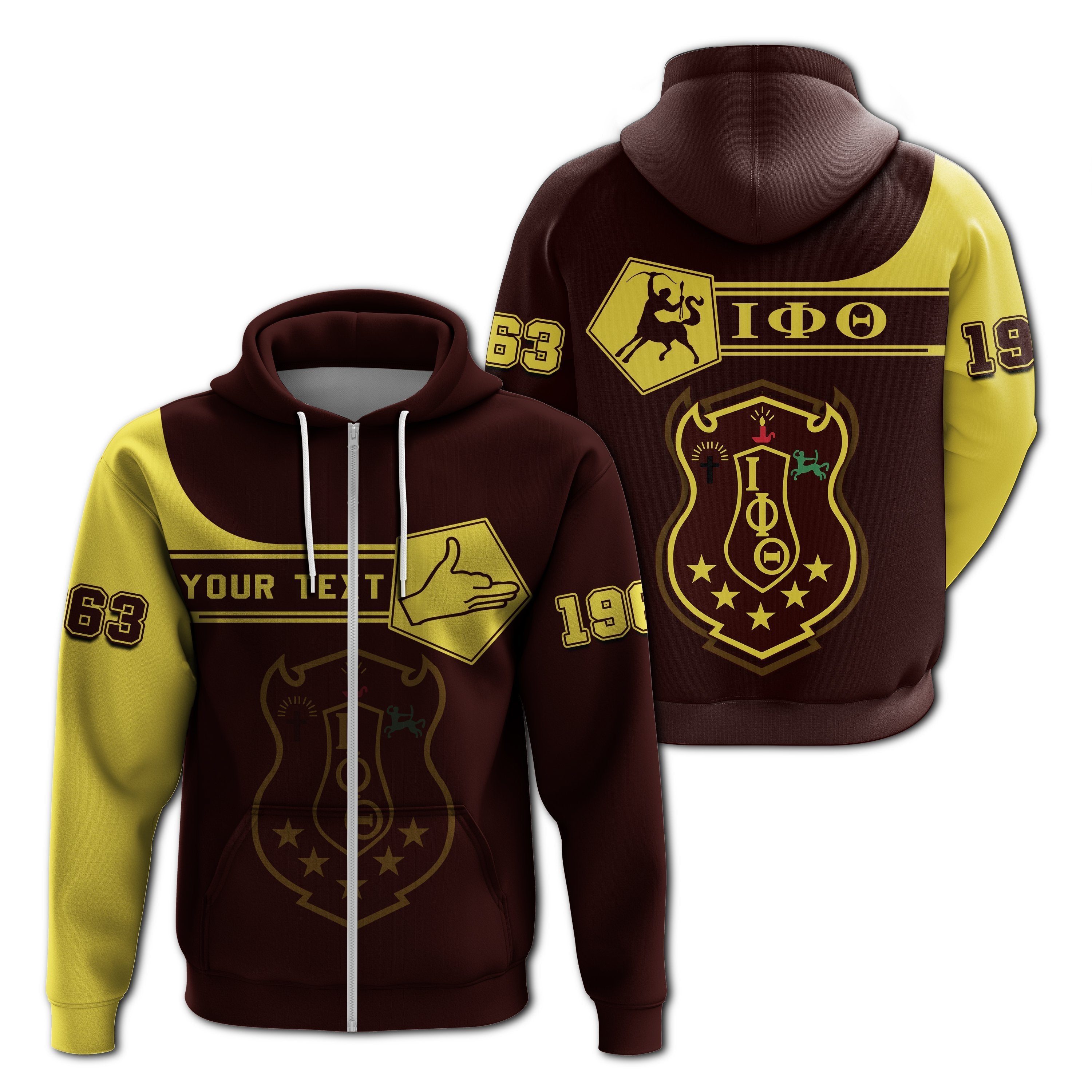 Greek Life Hoodie – Personalised Iota Phi Theta Zipper Hoodie – Simple Style